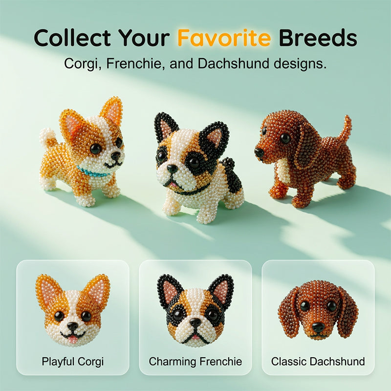 ⏳Limited-time 50% off⏰Colorful Beaded 3D Dog Model Kit🎨🐶