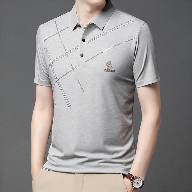 Camisa de seda de seda de hielo estirado resistente a las arrugas de los hombres - Día del Padre Especial