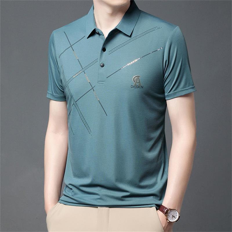 Camisa de seda de seda de hielo estirado resistente a las arrugas de los hombres - Día del Padre Especial