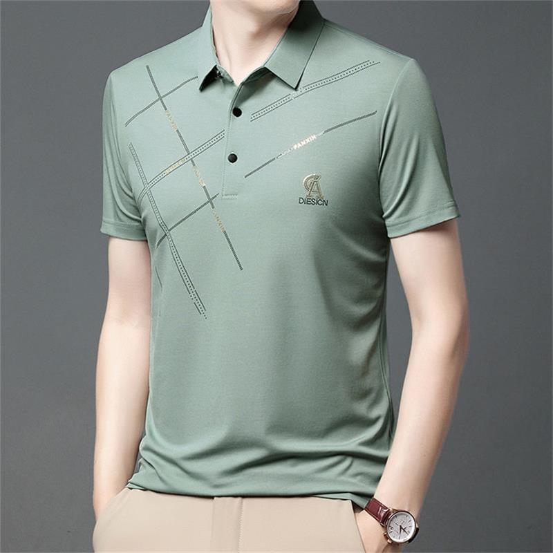 Camisa de seda de seda de hielo estirado resistente a las arrugas de los hombres - Día del Padre Especial