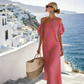👗 ¡OFERTA POR TIEMPO LIMITADO 50% DE DESCUENTO! ✨ Vestido de Rayas con Hombros Descubiertos para Mujer – Elegante, Fluido y Chic de Verano 🌊