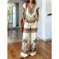 👗 ¡50% DE DESCUENTO POR TIEMPO LIMITADO! ✨ Conjunto de Top Estampado y Pantalones para Mujer – Estampados Boho, Corte Holgado, Listo para Vacaciones 🌴