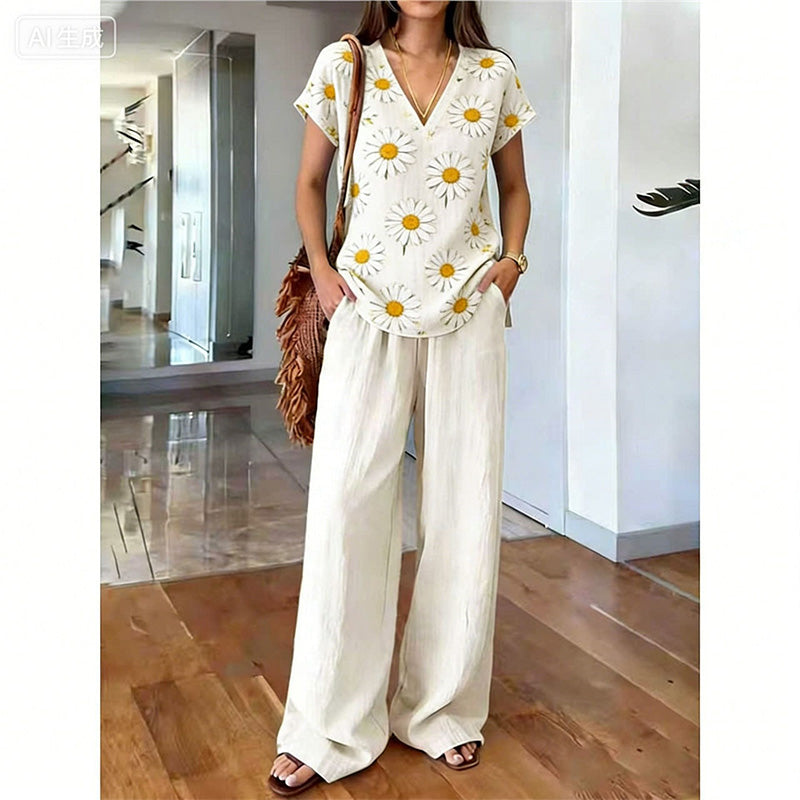 👗 ¡50% DE DESCUENTO POR TIEMPO LIMITADO! ✨ Conjunto de Top Estampado y Pantalones para Mujer – Estampados Boho, Corte Holgado, Listo para Vacaciones 🌴
