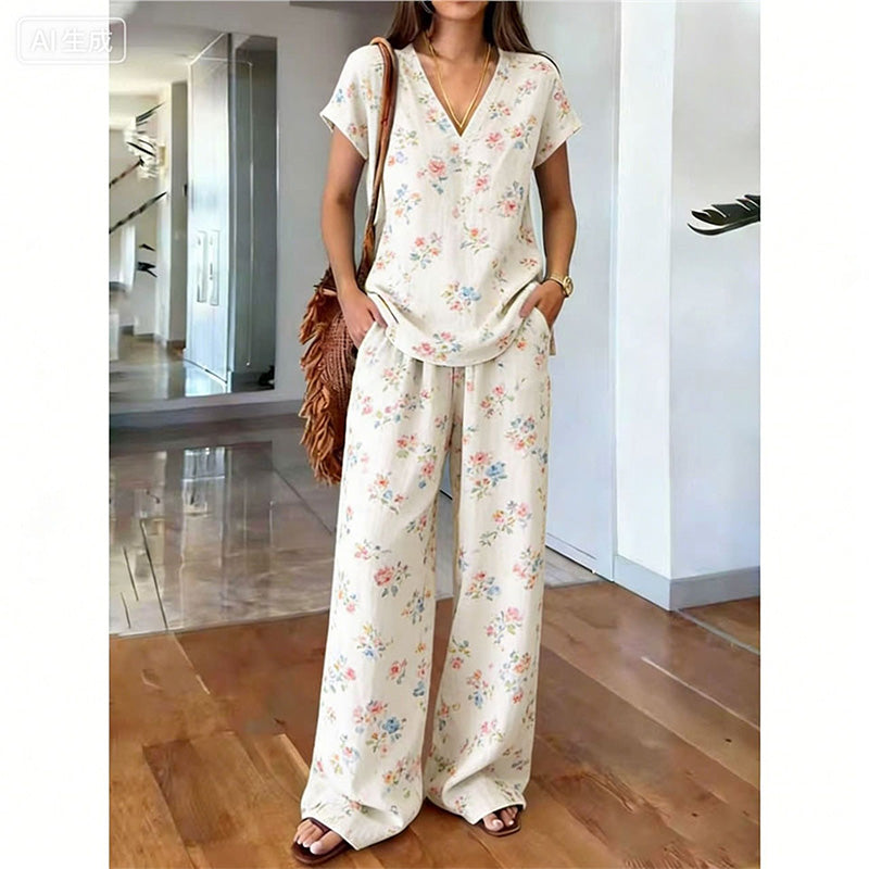👗 ¡50% DE DESCUENTO POR TIEMPO LIMITADO! ✨ Conjunto de Top Estampado y Pantalones para Mujer – Estampados Boho, Corte Holgado, Listo para Vacaciones 🌴