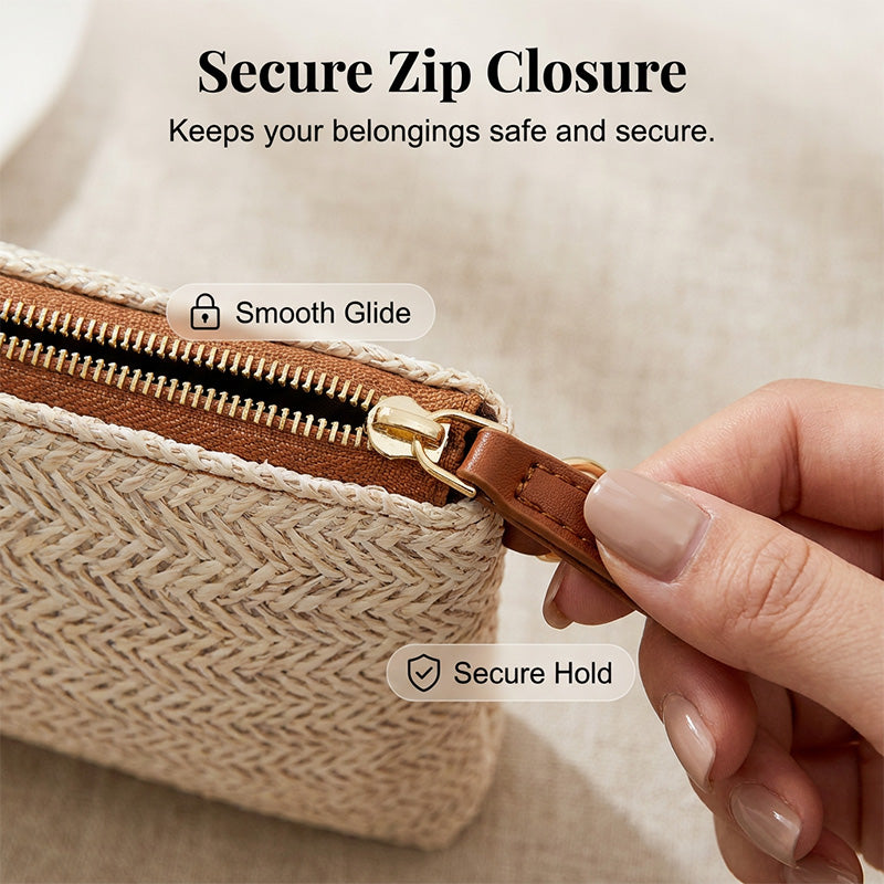 📢📢 ¡50% DE DESCUENTO! ⏰ 👜 Bolso de Hombro y Clutch de Paja Tejida para Mujer