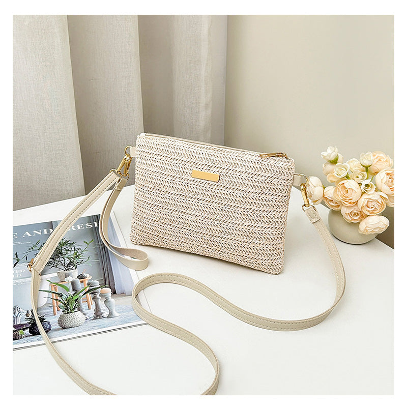 📢📢 ¡50% DE DESCUENTO! ⏰ 👜 Bolso de Hombro y Clutch de Paja Tejida para Mujer