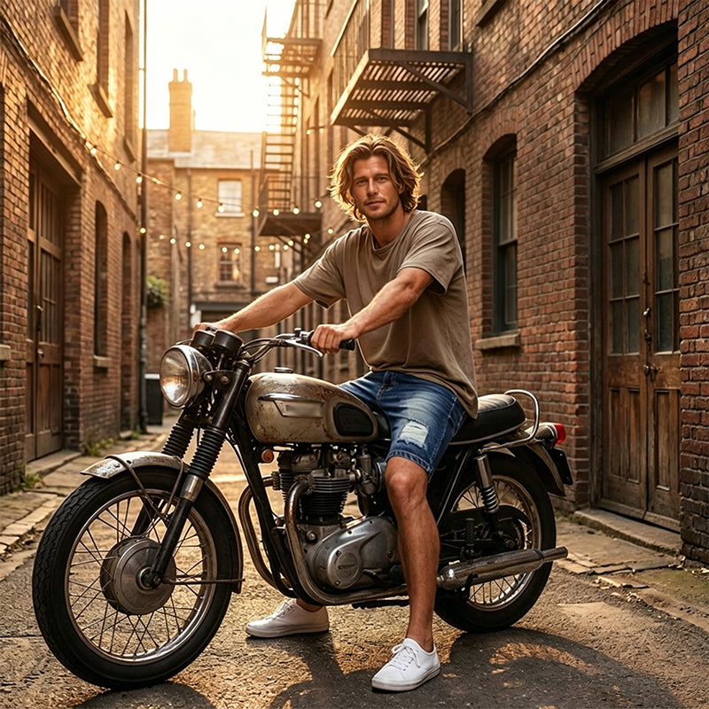 👖 ¡OFERTA LIMITADA 50% OFF! 💥 Shorts Vaqueros Vintage Desgastados – Corte Recto Slim, Herrajes Duraderos, Estilo Urbano ✨