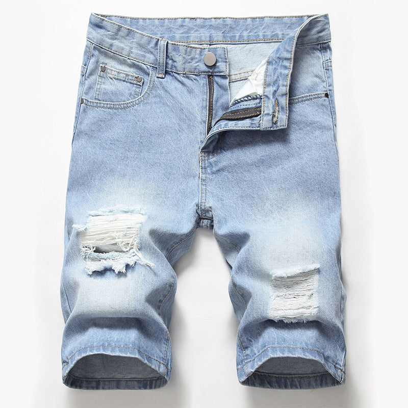 👖 ¡OFERTA LIMITADA 50% OFF! 💥 Shorts Vaqueros Vintage Desgastados – Corte Recto Slim, Herrajes Duraderos, Estilo Urbano ✨