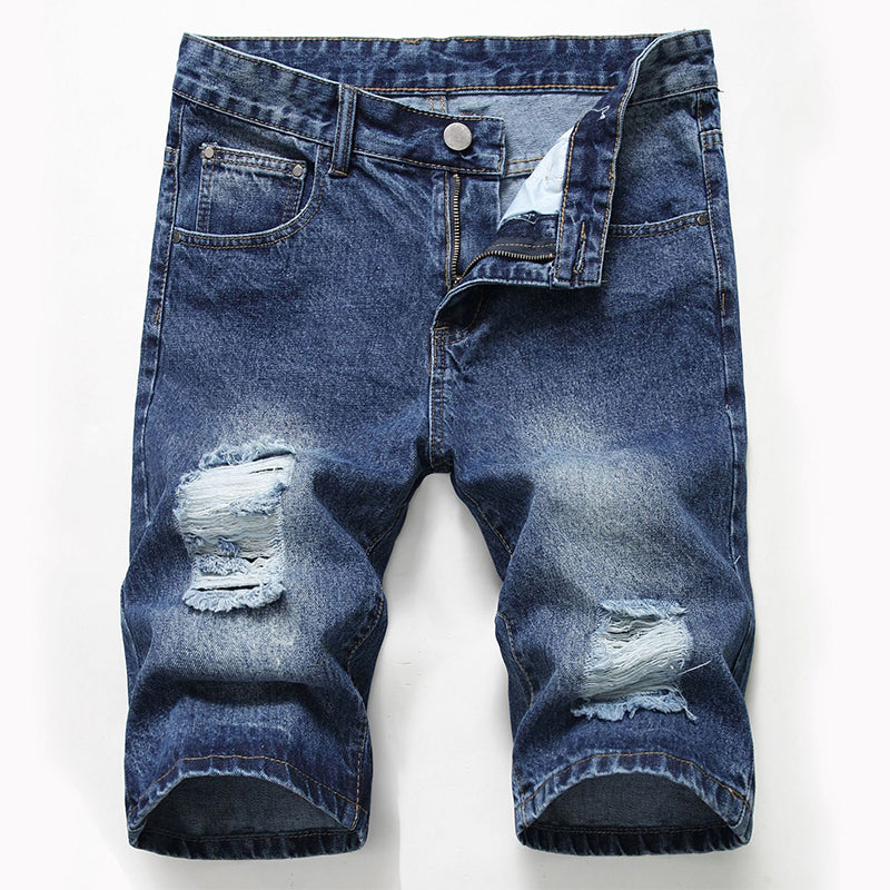 👖 ¡OFERTA LIMITADA 50% OFF! 💥 Shorts Vaqueros Vintage Desgastados – Corte Recto Slim, Herrajes Duraderos, Estilo Urbano ✨