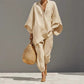 Women's Summer Slouchy Loose Fit Pants Set with Batwing Sleeves