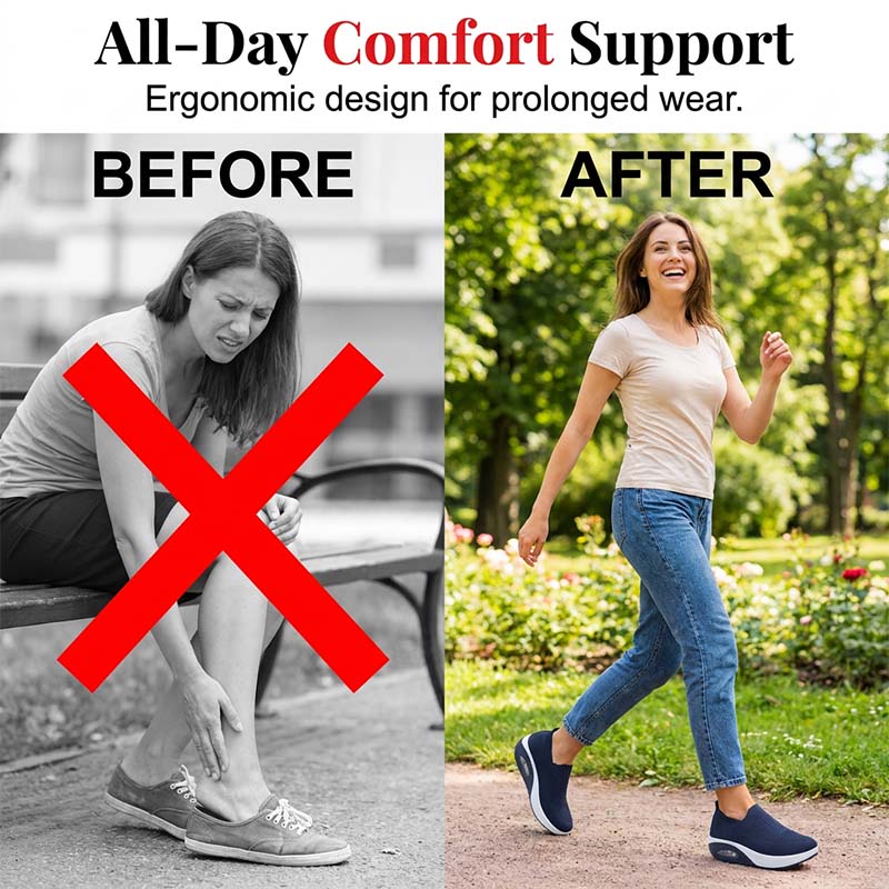 Zapatos para Caminar con Cojín de Aire sin Cordones para Mujer