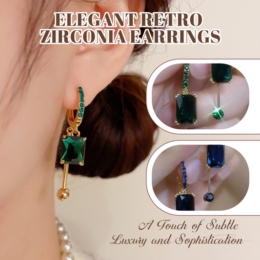 Aretes Colgantes de Diamante Sintético Vintage – De Clip, Elegante Colgante