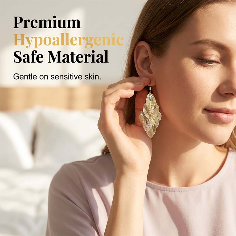 Women's Elegant Cascading Hollow Leaf Earrings