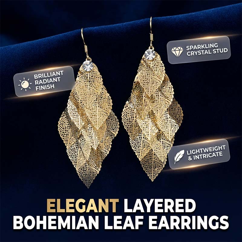 Women's Elegant Cascading Hollow Leaf Earrings