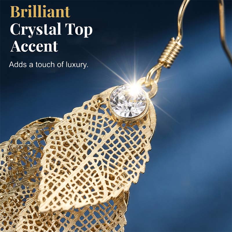Women's Elegant Cascading Hollow Leaf Earrings