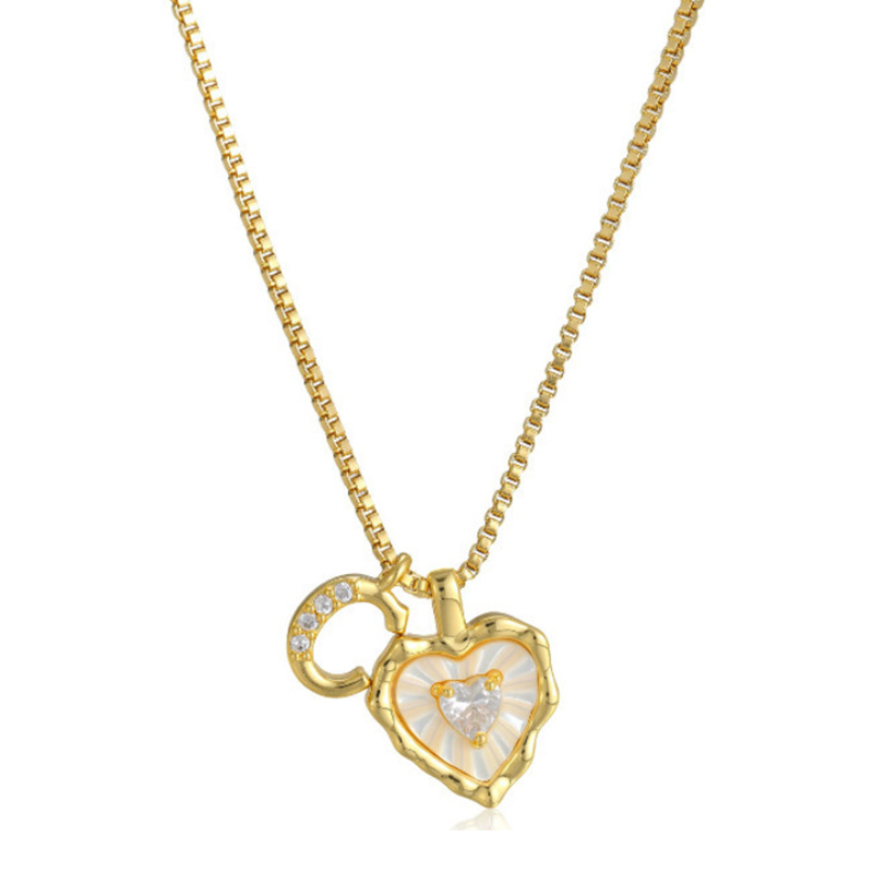 ⏳Oferta por Tiempo Limitado⏰Collar de Cadena con Letras en Micro Pavé y Colgante de Corazón – Inicial, Acero Titanio, Ajustable ✨