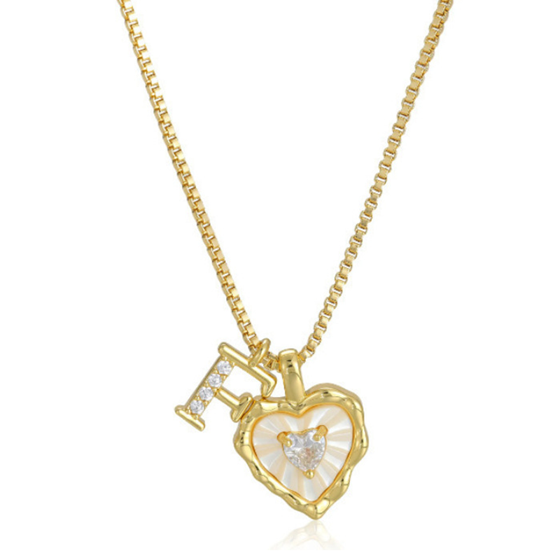 ⏳Oferta por Tiempo Limitado⏰Collar de Cadena con Letras en Micro Pavé y Colgante de Corazón – Inicial, Acero Titanio, Ajustable ✨