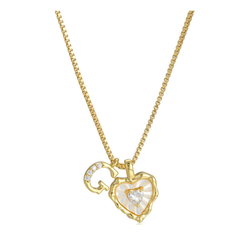 ⏳Oferta por Tiempo Limitado⏰Collar de Cadena con Letras en Micro Pavé y Colgante de Corazón – Inicial, Acero Titanio, Ajustable ✨