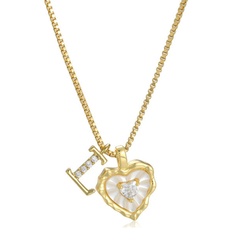 ⏳Oferta por Tiempo Limitado⏰Collar de Cadena con Letras en Micro Pavé y Colgante de Corazón – Inicial, Acero Titanio, Ajustable ✨