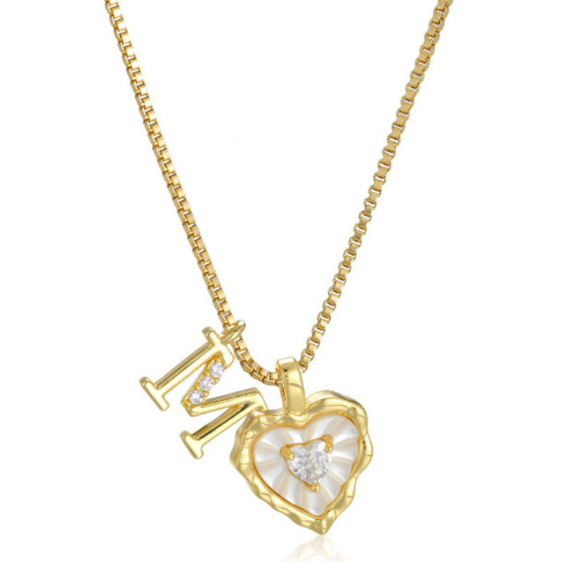 ⏳Oferta por Tiempo Limitado⏰Collar de Cadena con Letras en Micro Pavé y Colgante de Corazón – Inicial, Acero Titanio, Ajustable ✨