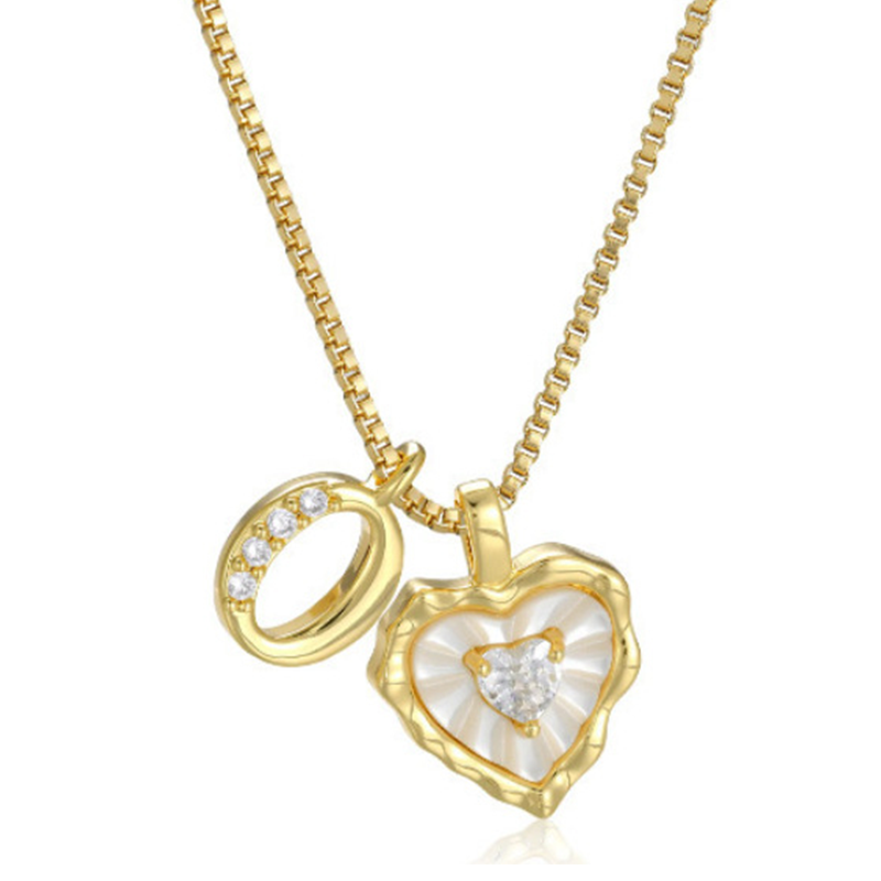 ⏳Oferta por Tiempo Limitado⏰Collar de Cadena con Letras en Micro Pavé y Colgante de Corazón – Inicial, Acero Titanio, Ajustable ✨