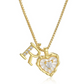 ⏳Oferta por Tiempo Limitado⏰Collar de Cadena con Letras en Micro Pavé y Colgante de Corazón – Inicial, Acero Titanio, Ajustable ✨