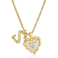 ⏳Oferta por Tiempo Limitado⏰Collar de Cadena con Letras en Micro Pavé y Colgante de Corazón – Inicial, Acero Titanio, Ajustable ✨