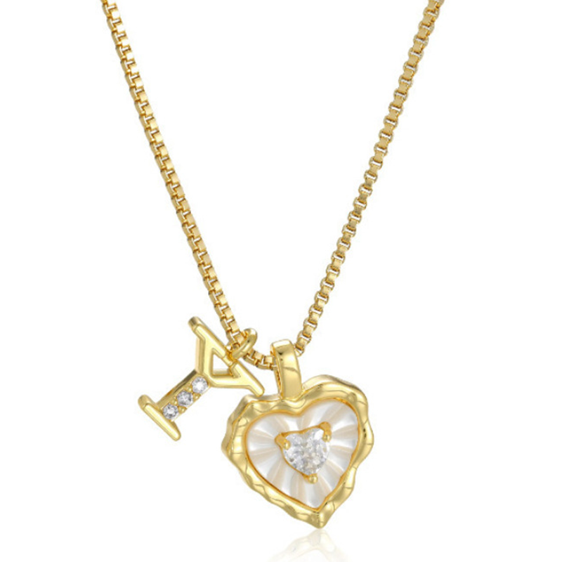 ⏳Oferta por Tiempo Limitado⏰Collar de Cadena con Letras en Micro Pavé y Colgante de Corazón – Inicial, Acero Titanio, Ajustable ✨