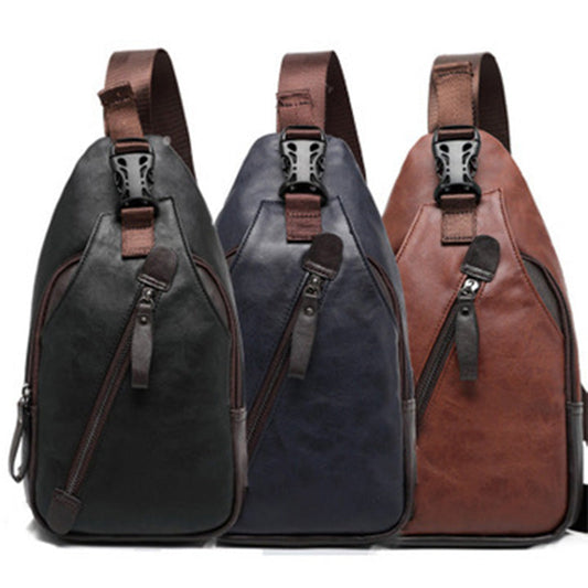 Bolso de Pecho de Cuero PU Ligero para Hombre