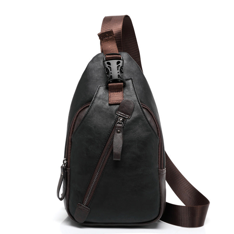 Men's Lightweight PU Leather Chest Bag