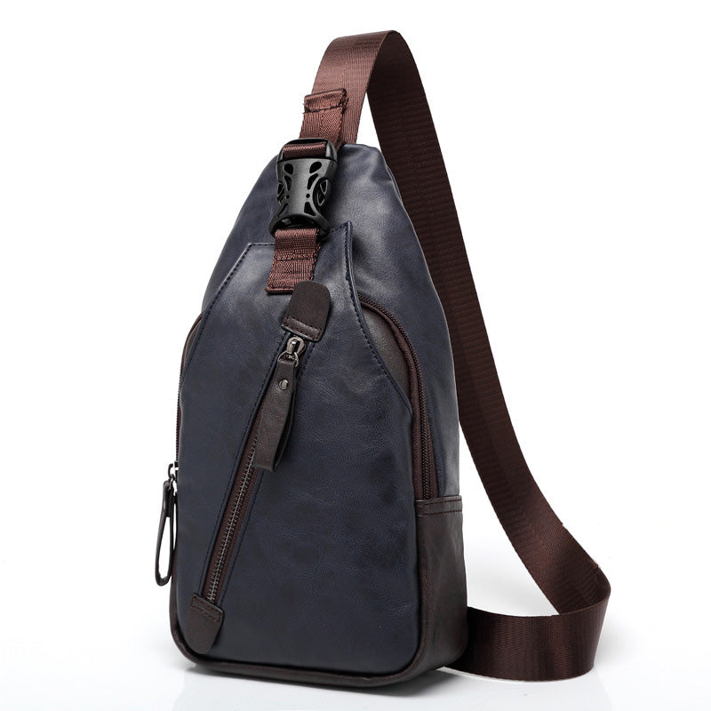 Men's Lightweight PU Leather Chest Bag