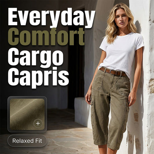👖 ¡AHORA CON UN 50 % DE DESCUENTO! 🌿 Pantalones capri cargo informales de corte holgado para mujer: amplios bolsillos funcionales, tejido transpirable y corte holgado. Comodidad para el día a día, perfectos para el buen tiempo. ✨
