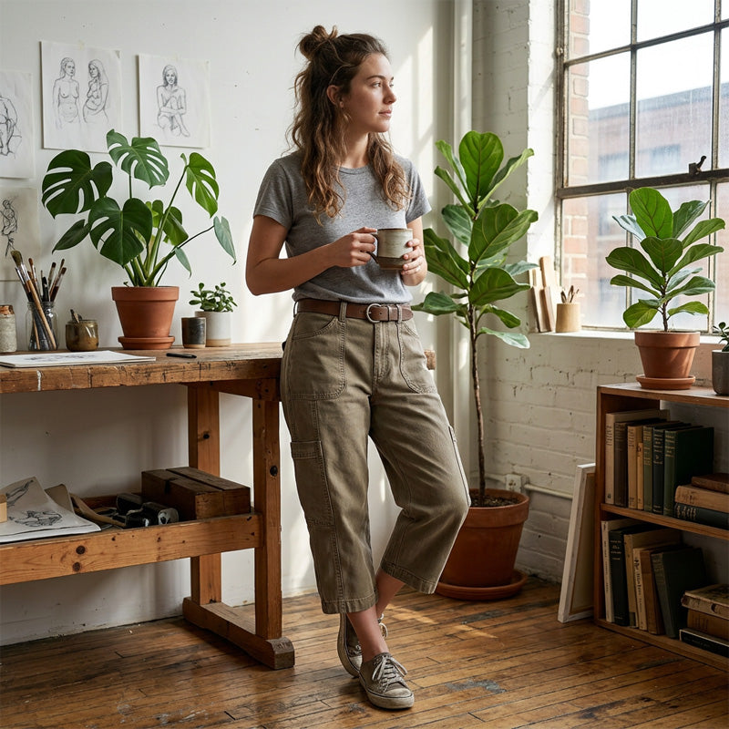 👖 ¡AHORA CON UN 50 % DE DESCUENTO! 🌿 Pantalones capri cargo informales de corte holgado para mujer: amplios bolsillos funcionales, tejido transpirable y corte holgado. Comodidad para el día a día, perfectos para el buen tiempo. ✨
