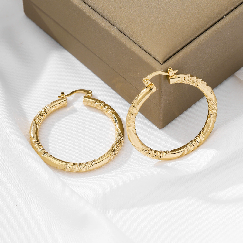 Pendientes de Aro Retorcido Elegantes para Mujer