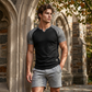 Camiseta Deportiva para Hombre de Manga Raglán con Muesca en V