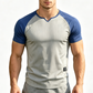 Camiseta Deportiva para Hombre de Manga Raglán con Muesca en V