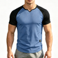 Camiseta Deportiva para Hombre de Manga Raglán con Muesca en V