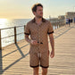 Conjunto de Verano de 2 Piezas Estampado para Hombre