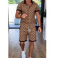 Conjunto de Verano de 2 Piezas Estampado para Hombre