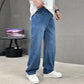 Pantalones de corte suelto y pierna recta para hombre con bolsillos clásicos