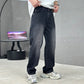 Pantalones de corte suelto y pierna recta para hombre con bolsillos clásicos