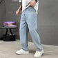 Pantalones de corte suelto y pierna recta para hombre con bolsillos clásicos