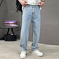 Pantalones de corte suelto y pierna recta para hombre con bolsillos clásicos