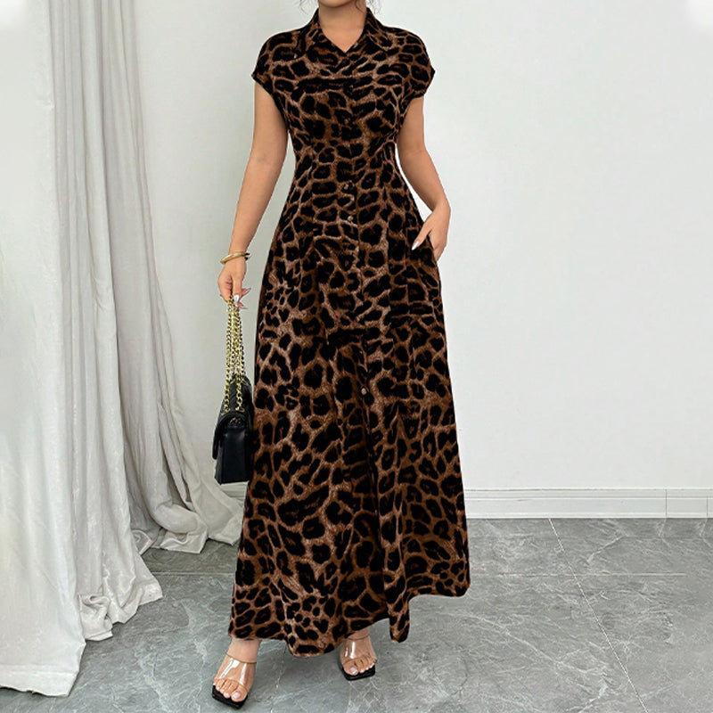 👗 ¡50 % DE DESCUENTO POR TIEMPO LIMITADO! 💥 Elegante vestido de mujer con solapas y estampado de leopardo: un estilo chic, favorecedor y llamativo ✨