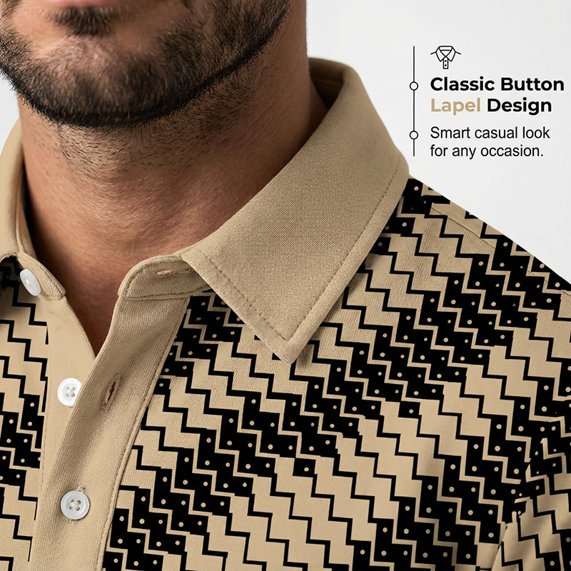 👔 ¡OFERTA LIMITADA 50% OFF! 💥 Camisas con Cuello y Estampado Geométrico para Hombre – Corte Muscular, Transpirable, Resistente a la Decoloración ✨