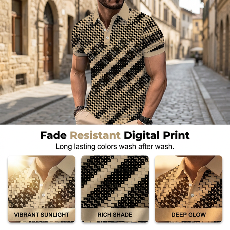 👔 ¡OFERTA LIMITADA 50% OFF! 💥 Camisas con Cuello y Estampado Geométrico para Hombre – Corte Muscular, Transpirable, Resistente a la Decoloración ✨
