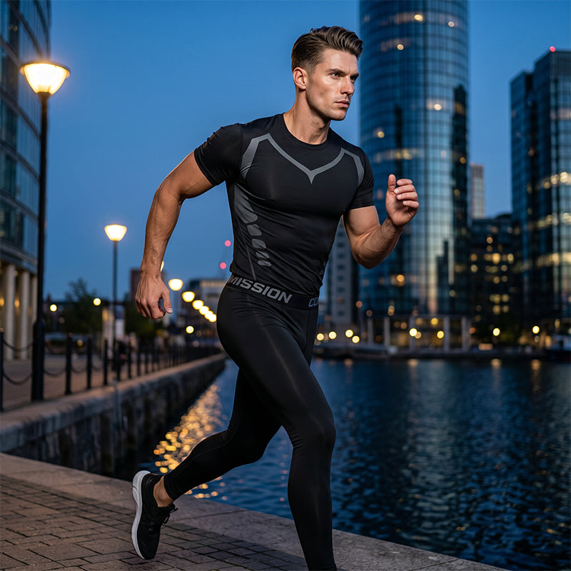 💪 LIMITED-TIME 50% OFF! 💥 Men's Quick-Dry Compression Shirt & Pants Set – 4-Way Stretch, Ice Silk Feel, Ergonomic Fit ✨