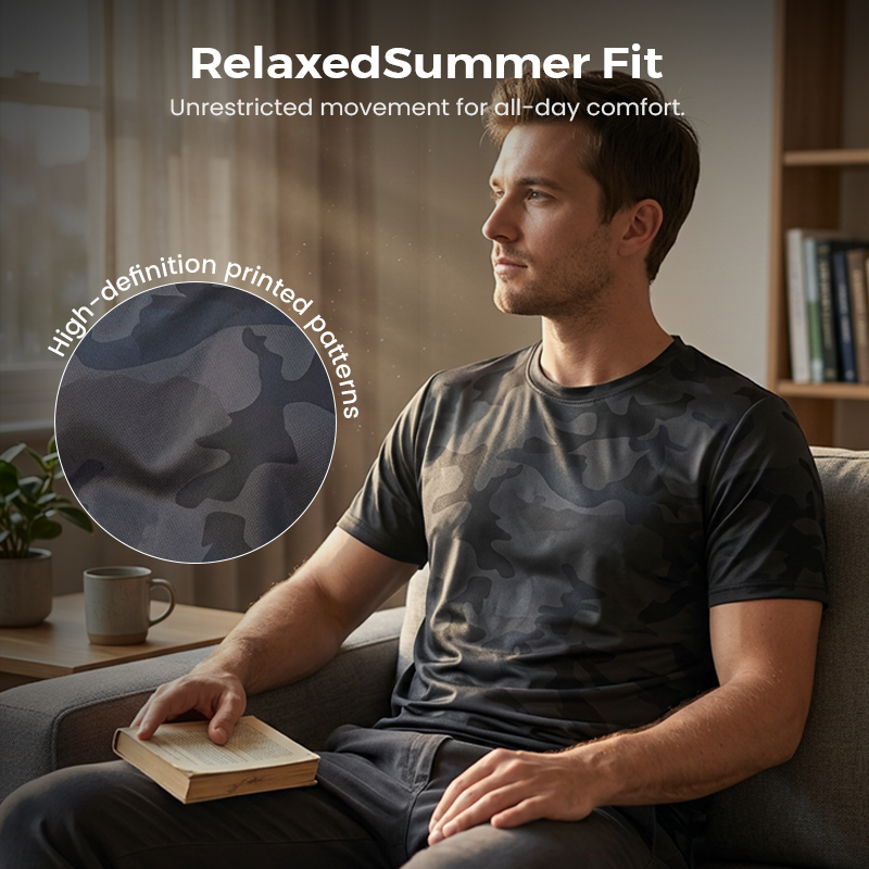 💪 ¡OFERTA LIMITADA 50% OFF! 💥 Camiseta Deportiva de Camuflaje de Secado Rápido para Hombre – Absorción de Humedad, Transpirable, Corte Activo ✨