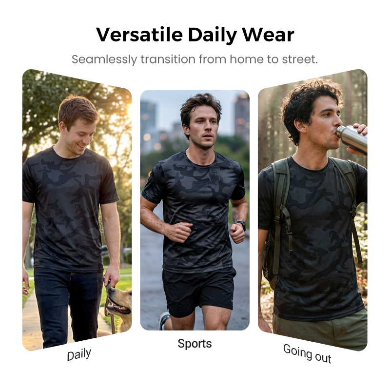 💪 ¡OFERTA LIMITADA 50% OFF! 💥 Camiseta Deportiva de Camuflaje de Secado Rápido para Hombre – Absorción de Humedad, Transpirable, Corte Activo ✨