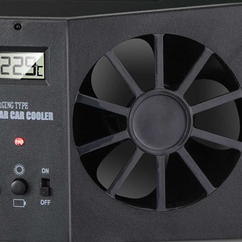 Ventilador Solar para Ventanilla de Coche con Batería Recargable